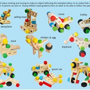 Toys of Wood Oxford Wooden Nut and Bolt Building Blocks Construction Kit 30 Pieces with a bag