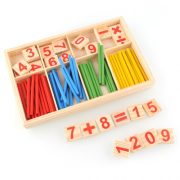 Peradix 52 Spindles Wooden Number Sticks Mathematics Material Educational for Kid Child