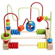 Mathematic Toy, iTECHOR Counting Circles Bead Abacus Wire Maze Roller Coaster Wooden Educational Toy