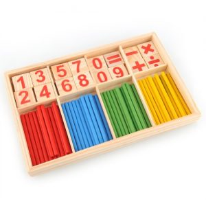 Peradix 52 Spindles Wooden Number Sticks Mathematics Material Educational for Kid Child