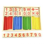 MMRM Math Manipulatives Wooden Number Cards & Counting Rods Kids Preschool Educational Toys