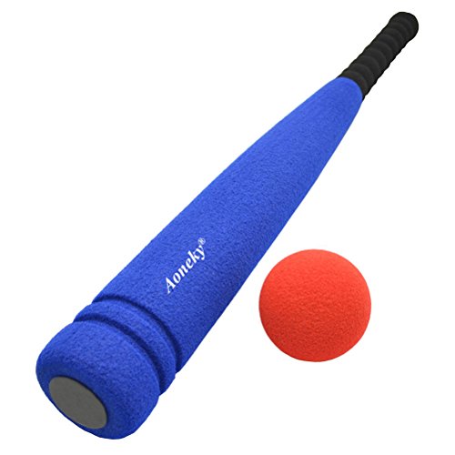Best Gift for Children 11.8 inch Indoor Soft Super Safe T Ball Bat Toys Set for Kids Age 1 Years Old Aoneky Min Foam Baseball Bat and Ball for Toddler 