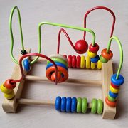 Mathematic Toy, iTECHOR Counting Circles Bead Abacus Wire Maze Roller Coaster Wooden Educational Toy