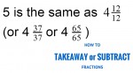 Takeaway subtract fractions
