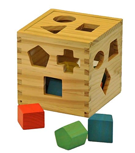 3 Minute Maths - Finely Crafted, Wood Shape Sorting Cube - Box ...