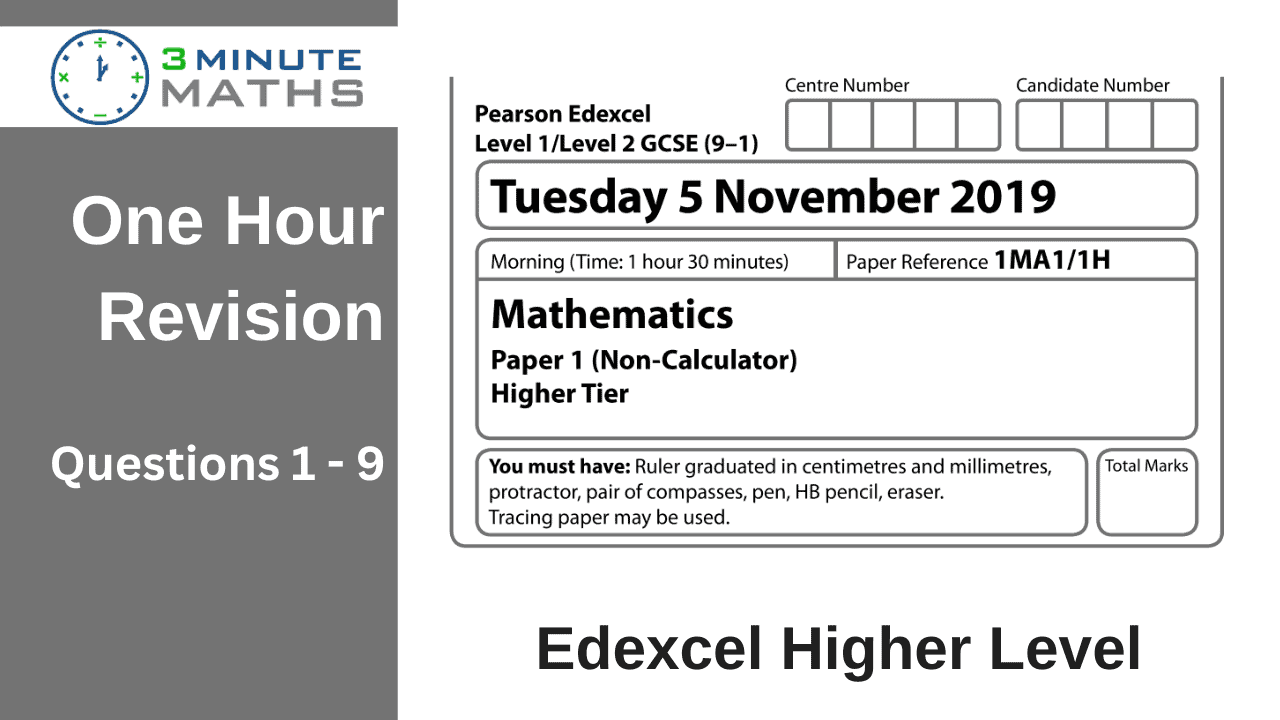 Revise Edexcel Maths Higher - November 2019 Paper 1