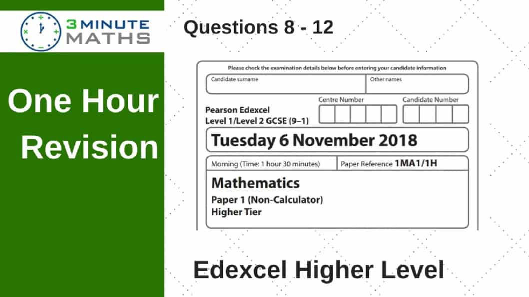 Edxecel Higher Maths Revision - November 2018 Paper 1